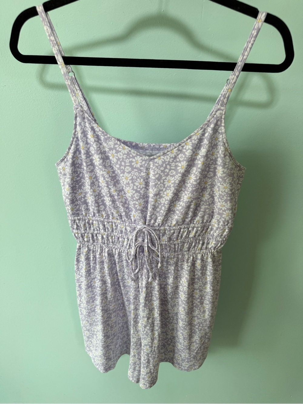 Hollister Lavender Daisy Soft Drawstring Romper Size Medium